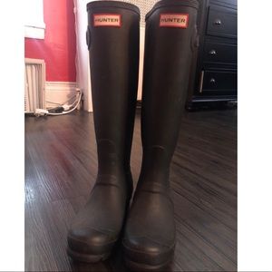 Black Tall Hunter Rain Boots